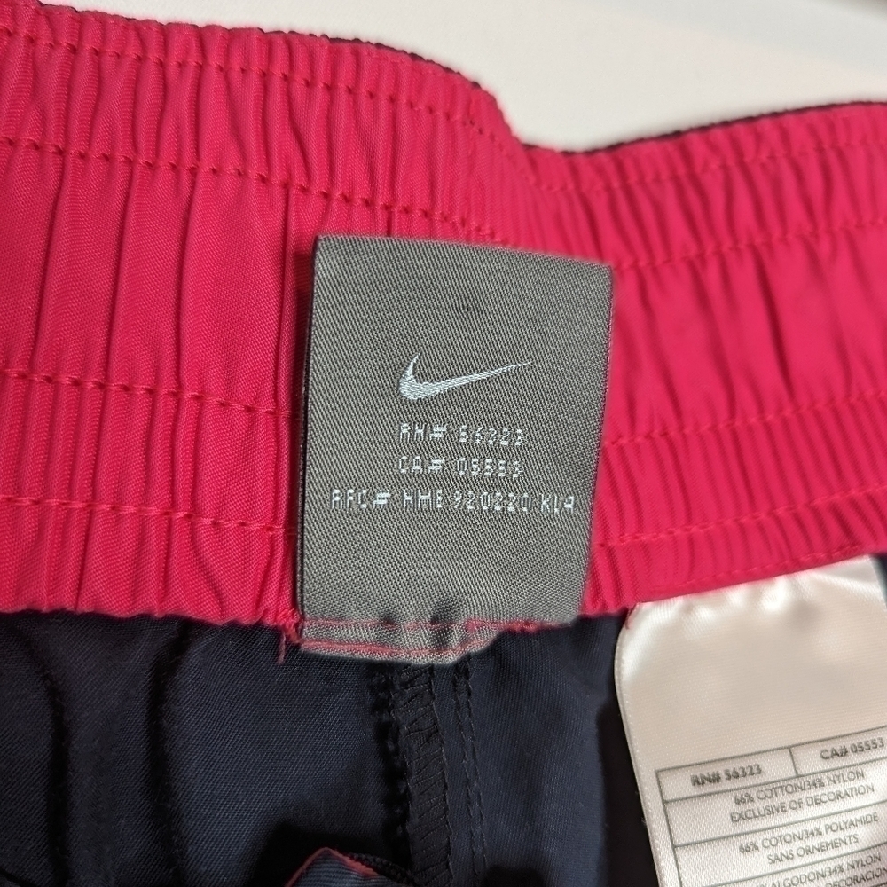 Navy Pink Striped Workout Cropped Pants - Picture 5 of 11